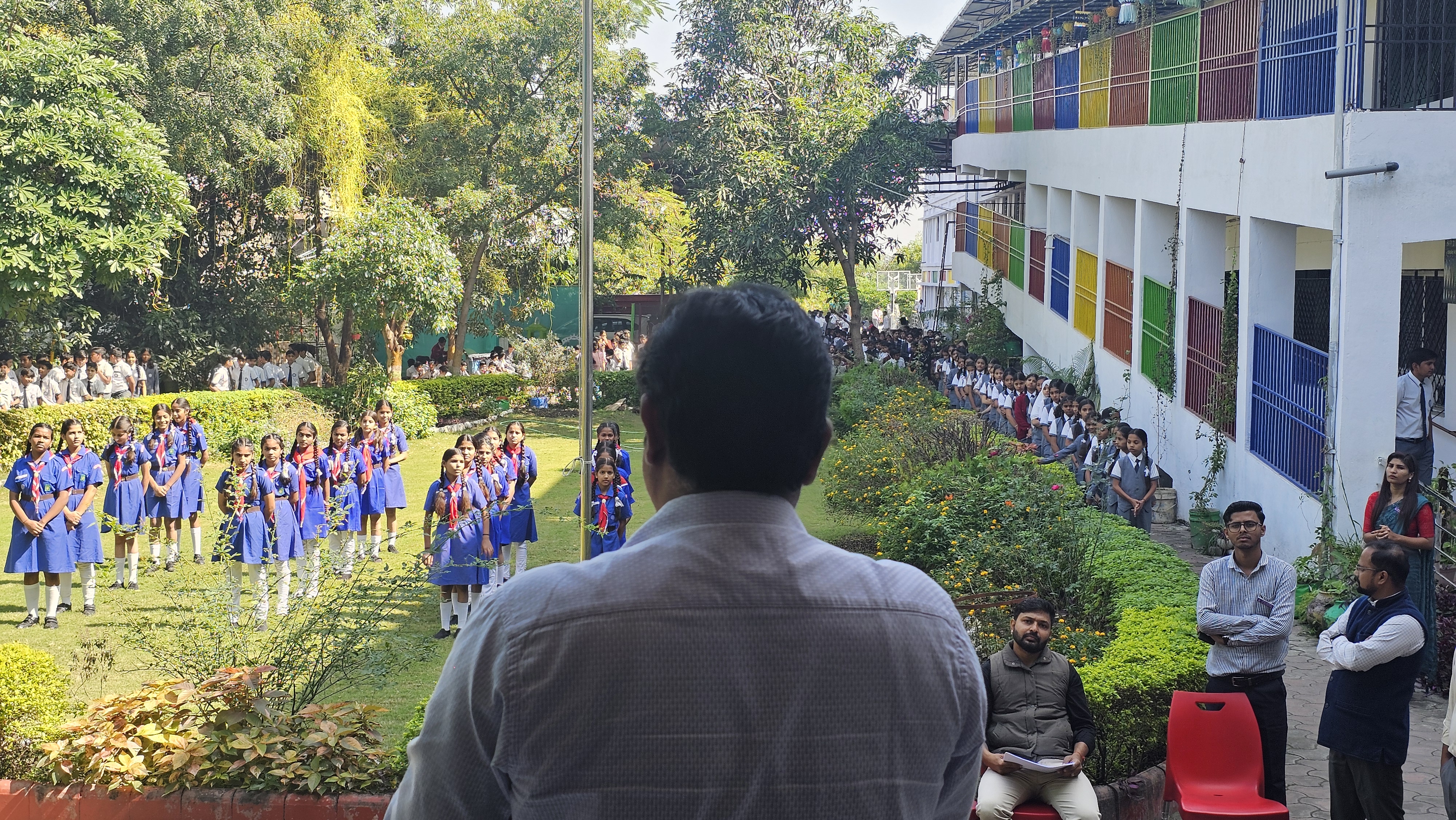 School assembly or campus gathering at Holy Angel's Kids Academy