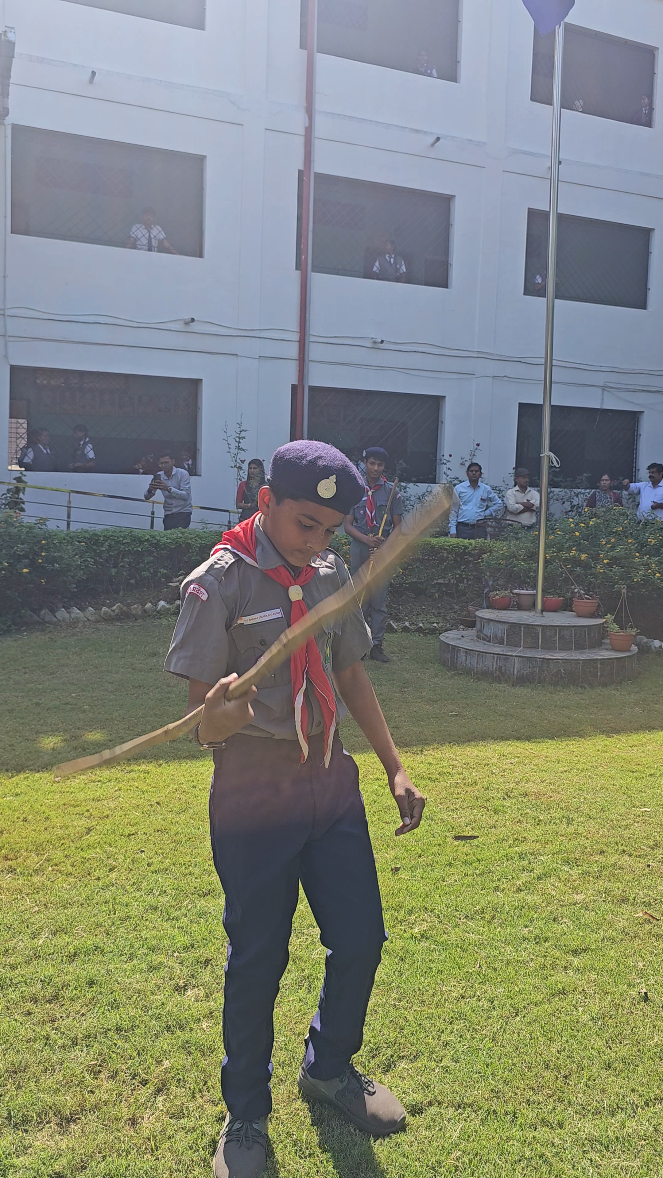 Students and teachers during an assembly event